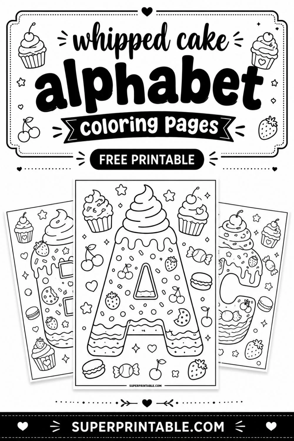 Whipped Cake Alphabet Coloring Pages Pinterest Image