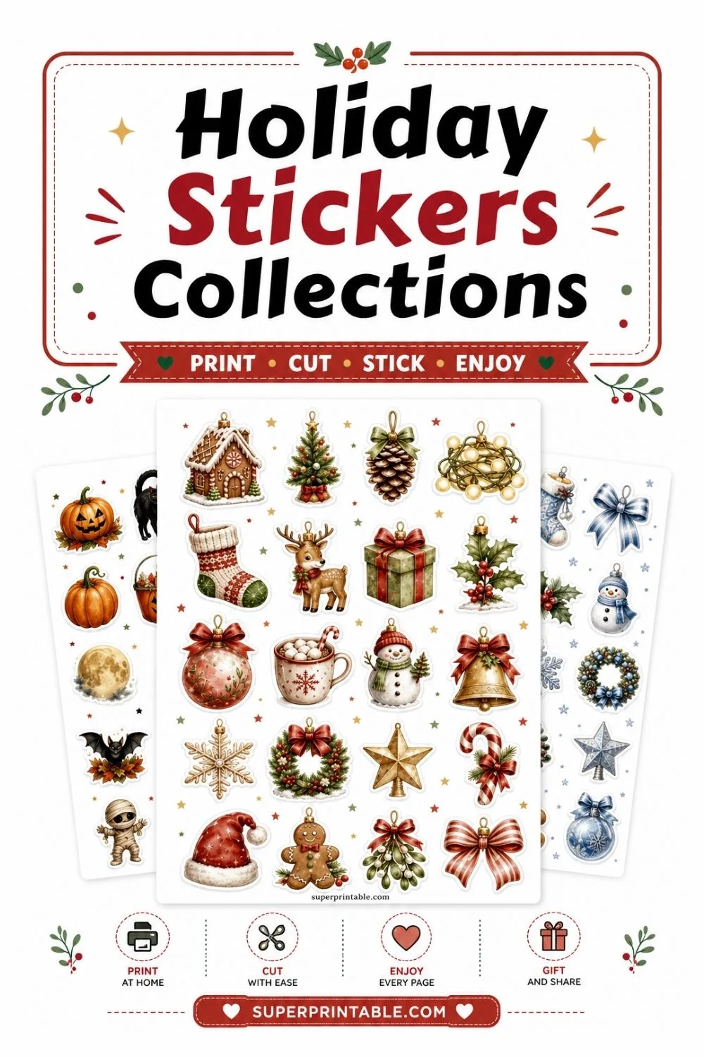 10+ Holiday Stickers Collections Pinterest Image