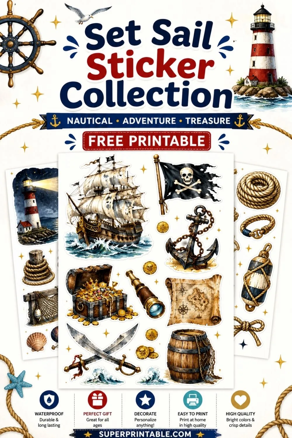 10+ Set Sail Sticker Collection Pinterest Image