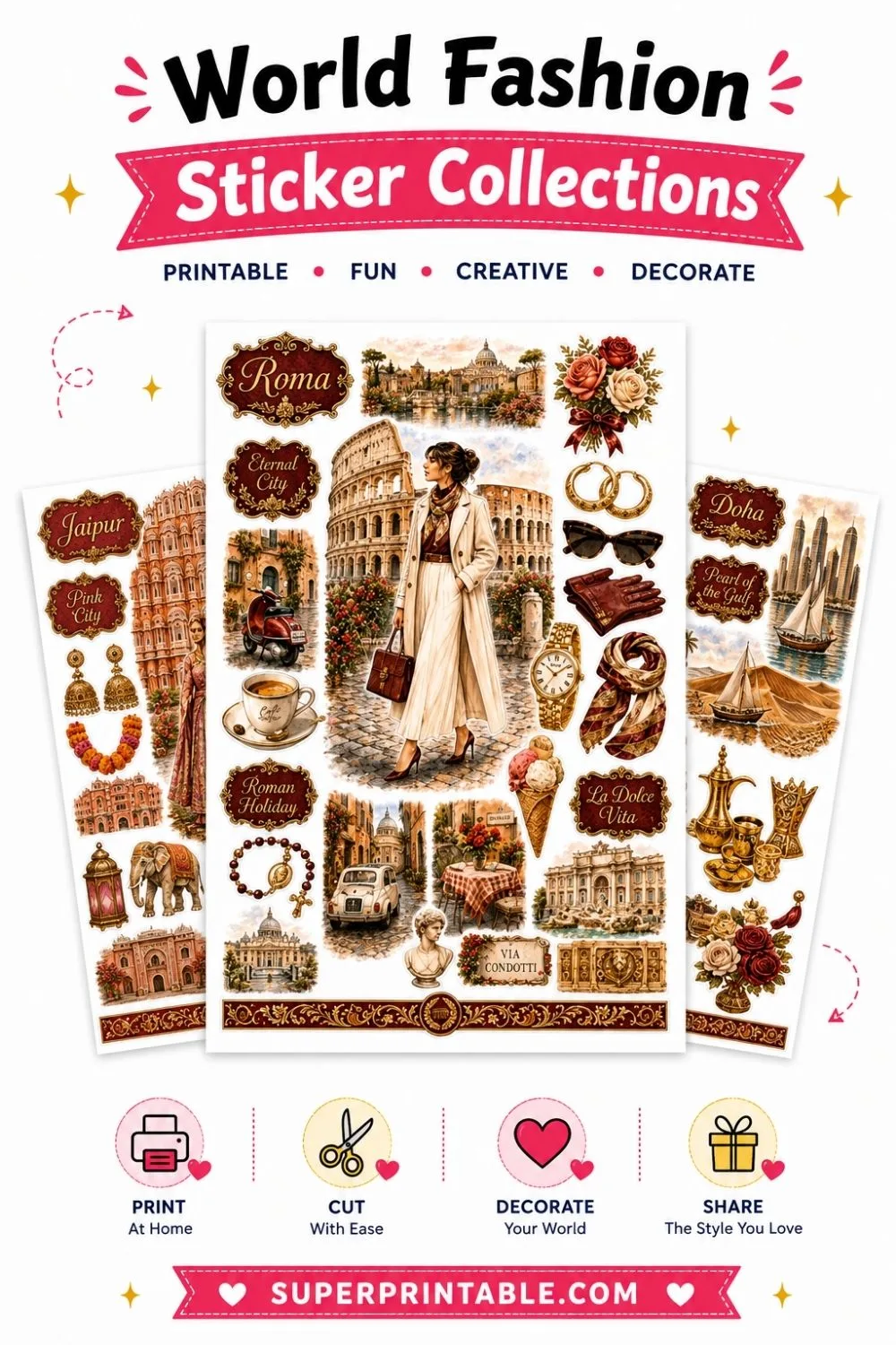 1100+ World Fashion Sticker Collections Pinterest Image