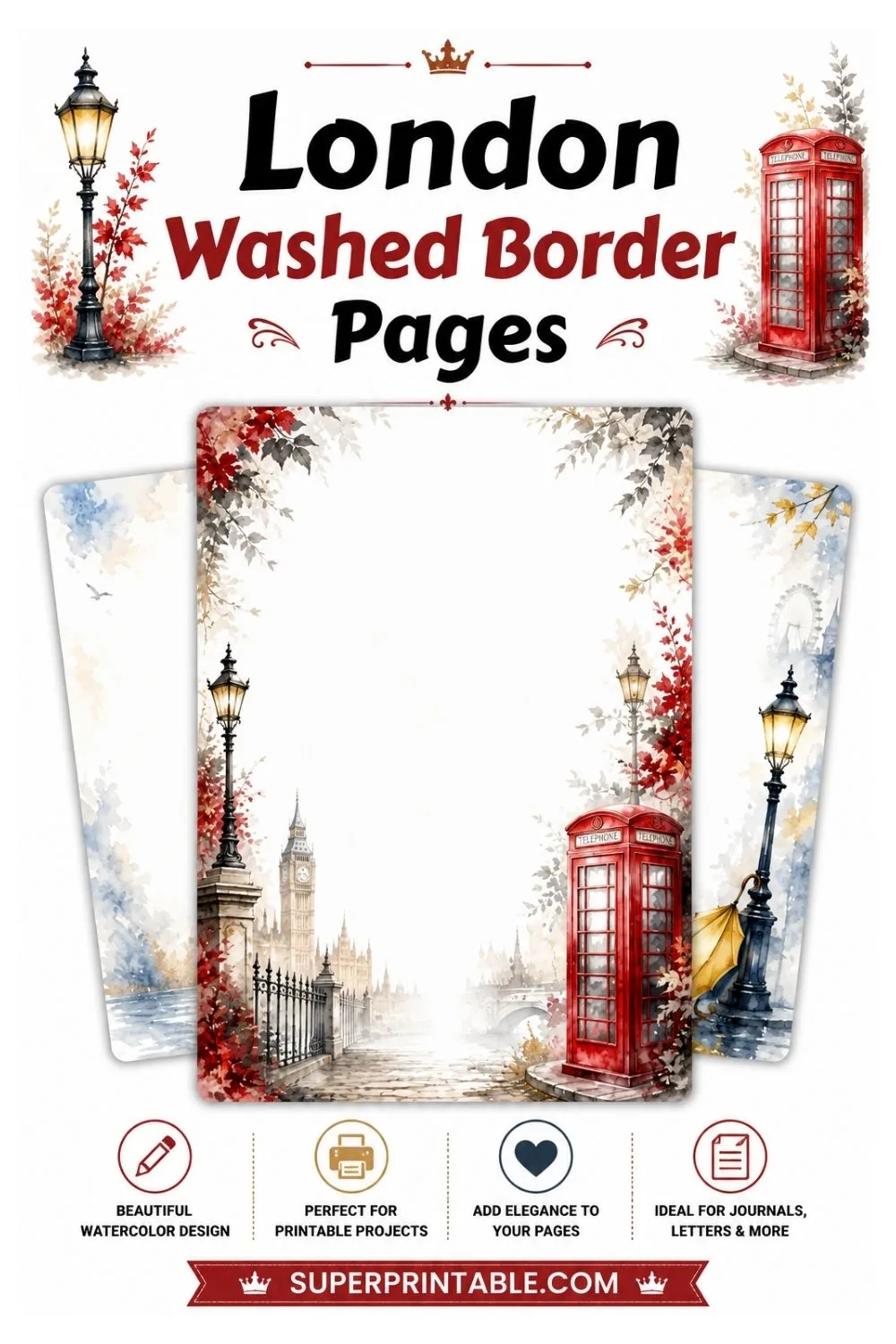 12+ London Washed Border Pages Pinterest Image