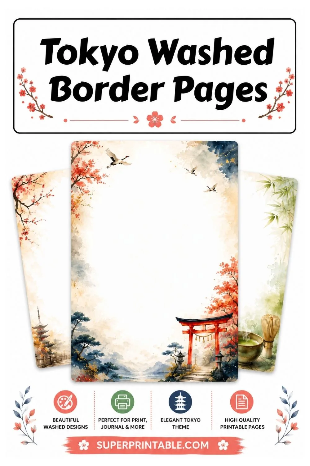 12+ Tokyo Washed Border Pages Pinterest Image
