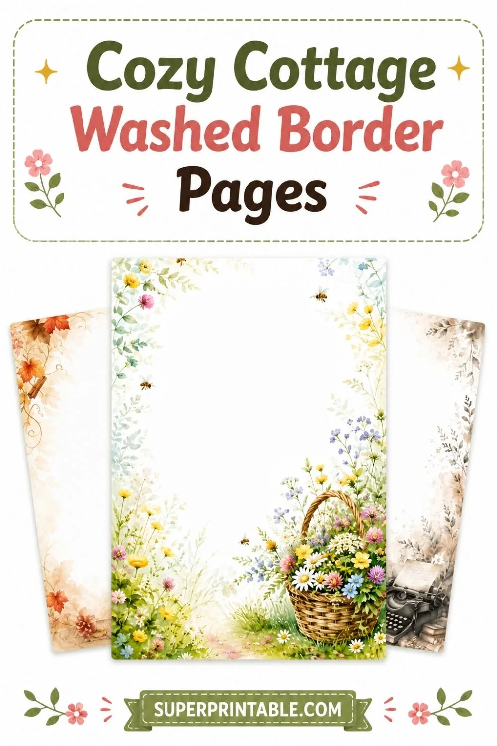 15+ Cozy Cottage Washed Border Pages Pinterest Image