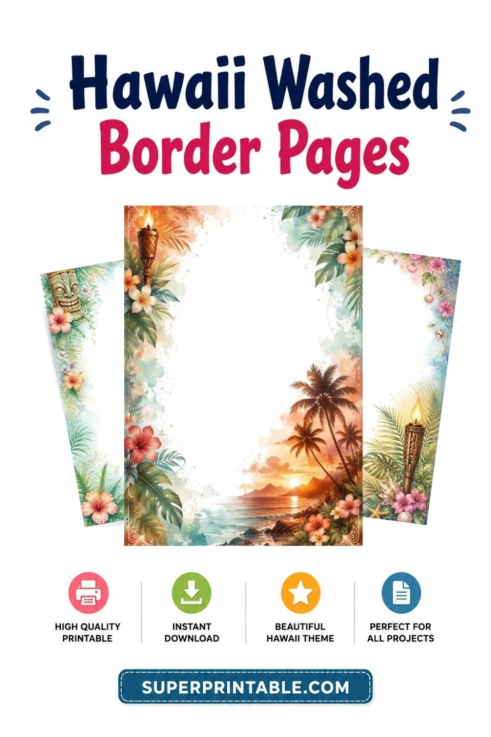 15+ Hawaii Washed Border Pages Pinterest Image