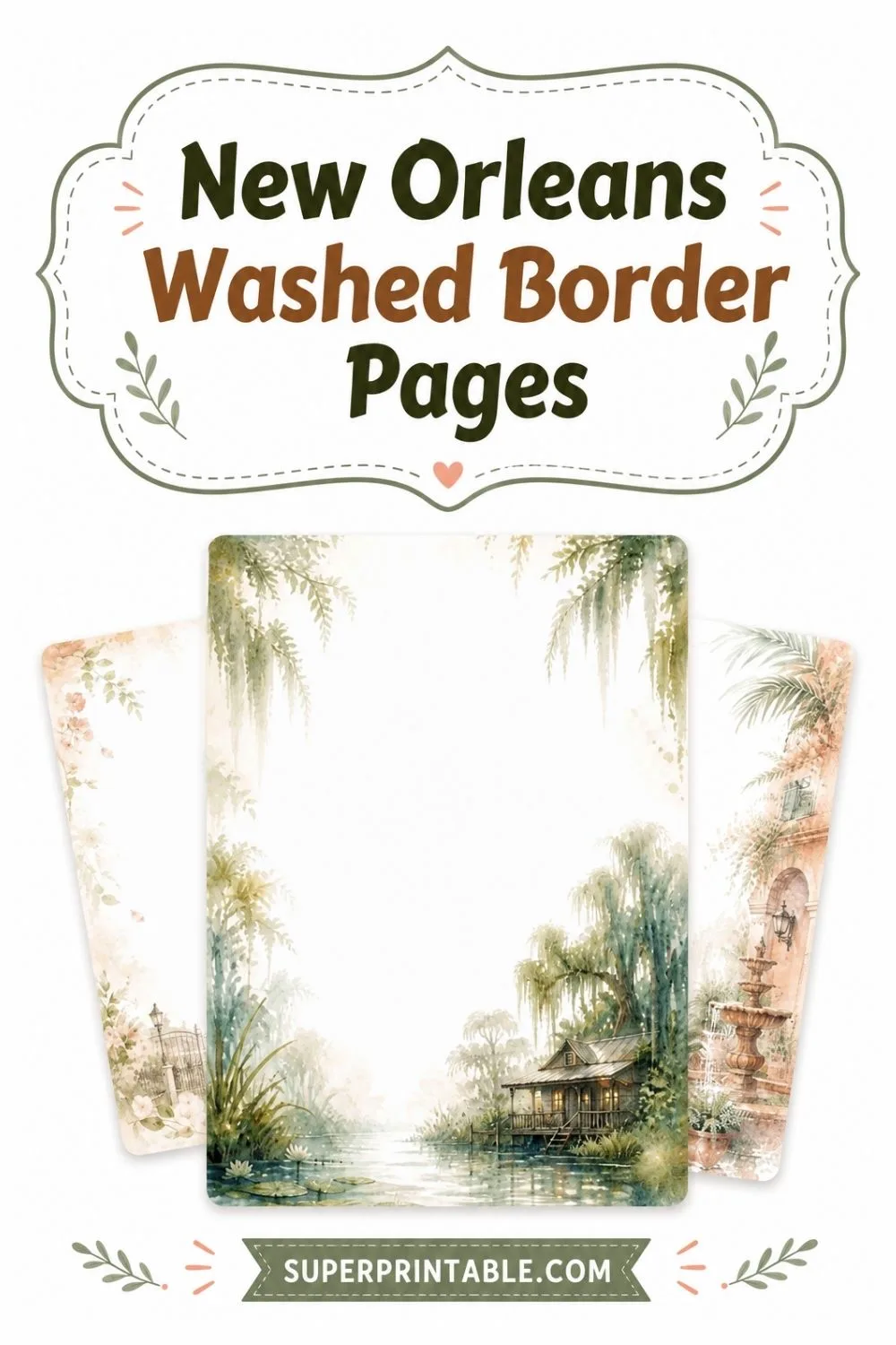 15+ New Orleans Washed Border Pages Pinterest Image