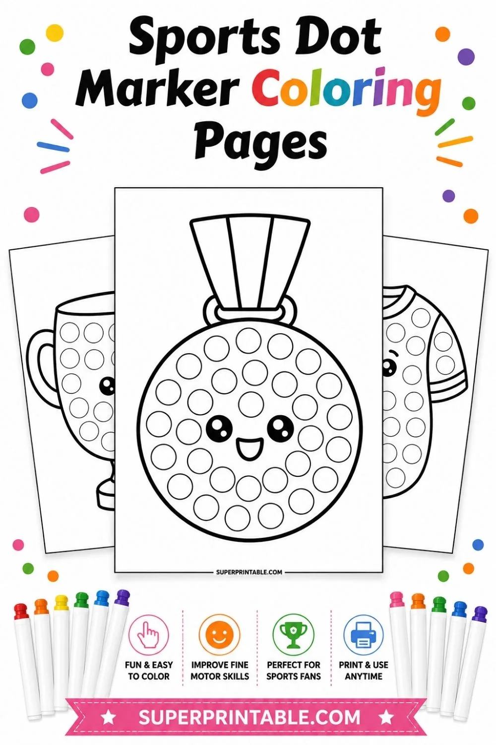 15+ Sports Dot Marker Coloring Pages Pinterest Image