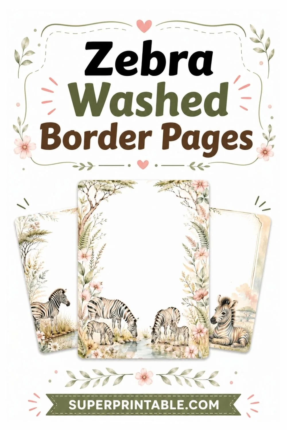 15+ Zebra Washed Border Pages Pinterest Image