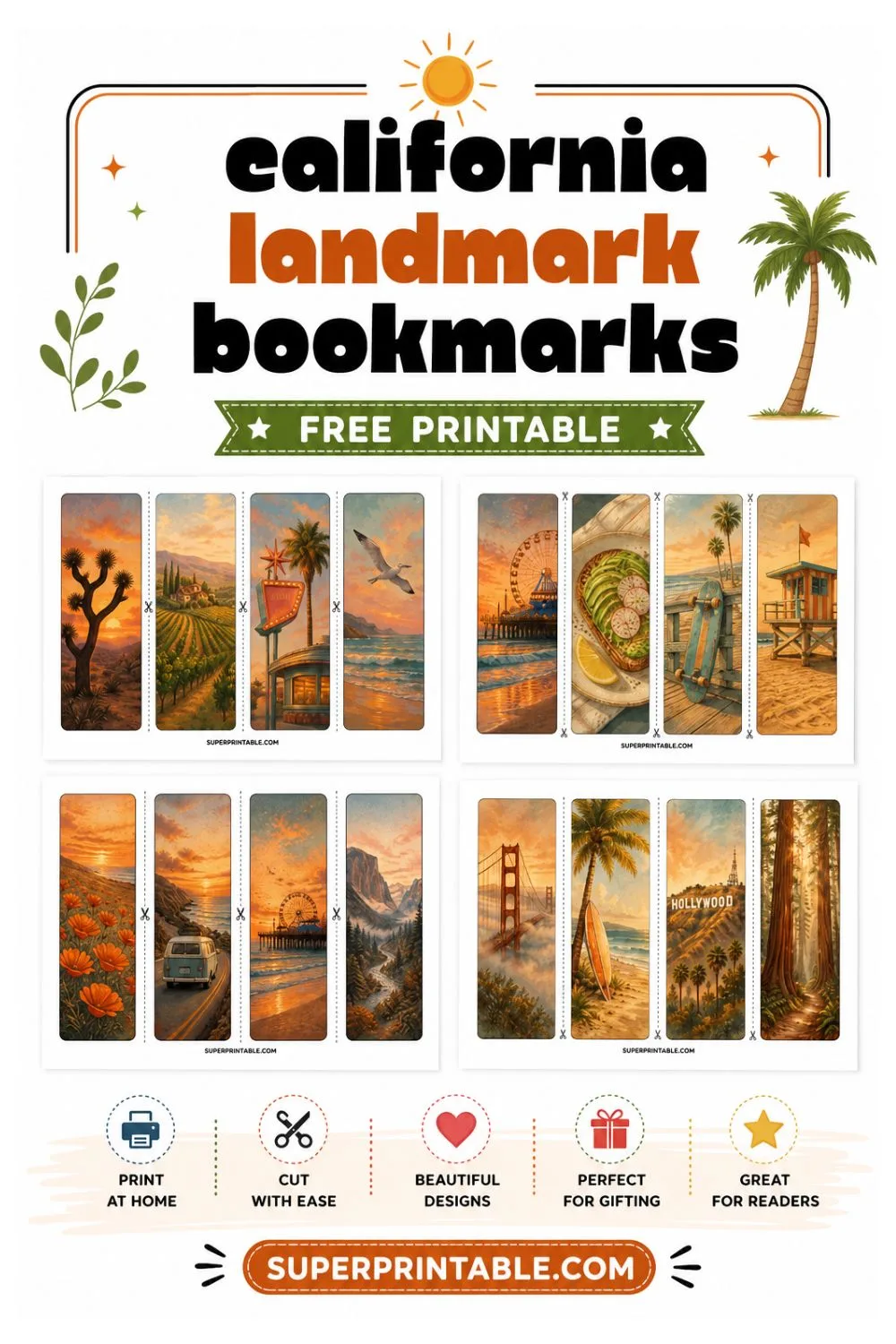16 California Landmark Bookmarks Pinterest Image