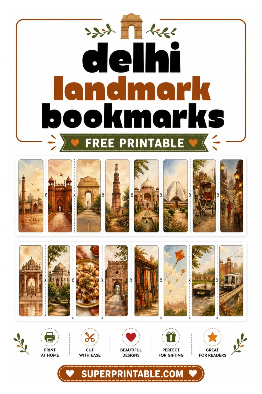 16 Delhi Landmark Bookmarks Pinterest Image