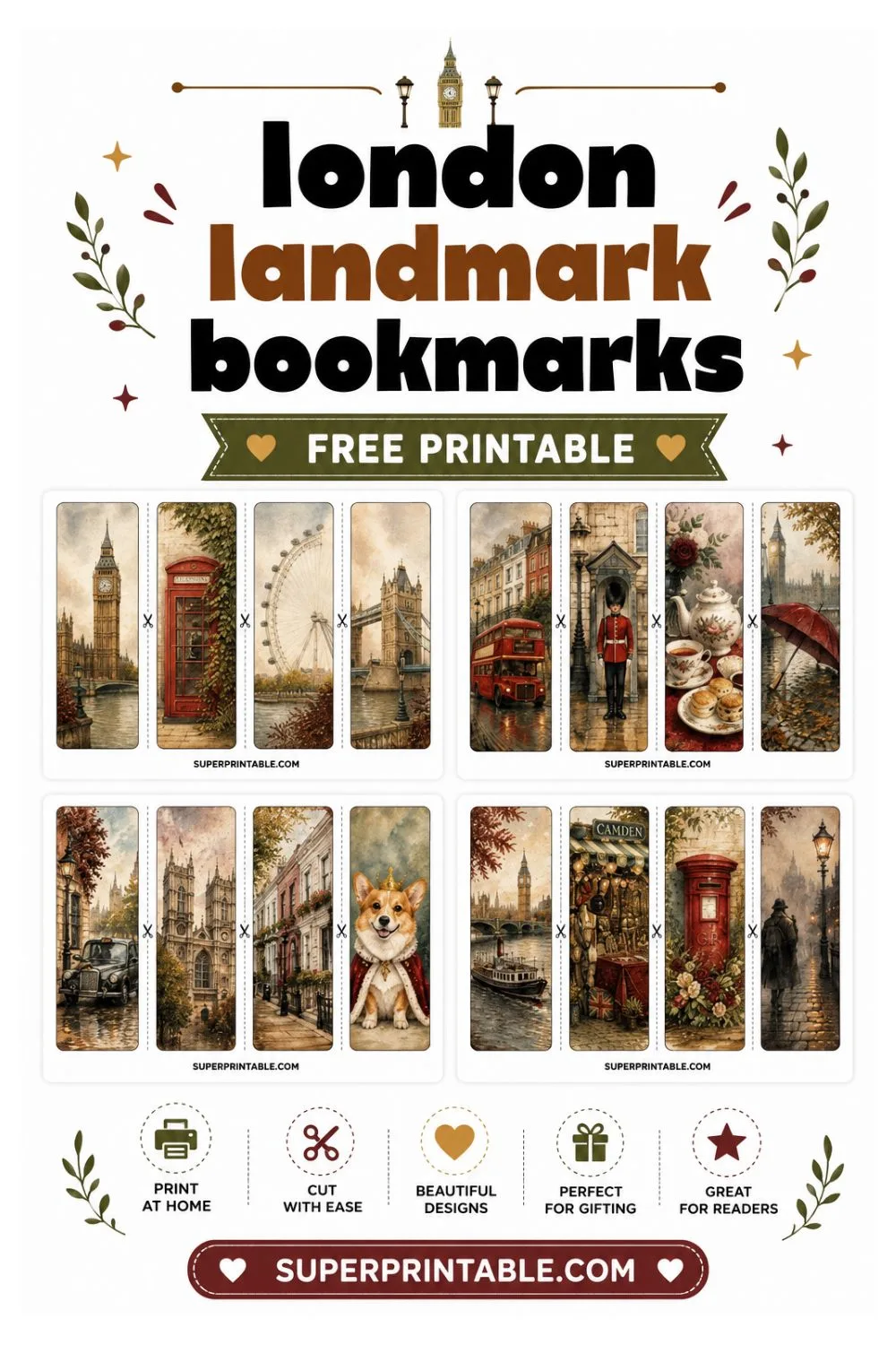 16 London Landmark Bookmarks Pinterest Image
