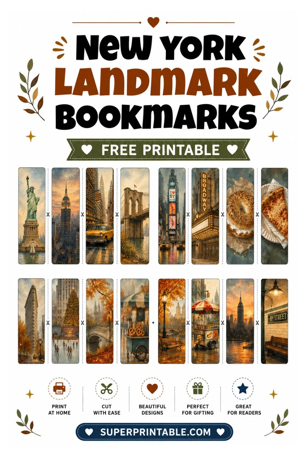 16 New York Landmark Bookmarks Pinterest Image