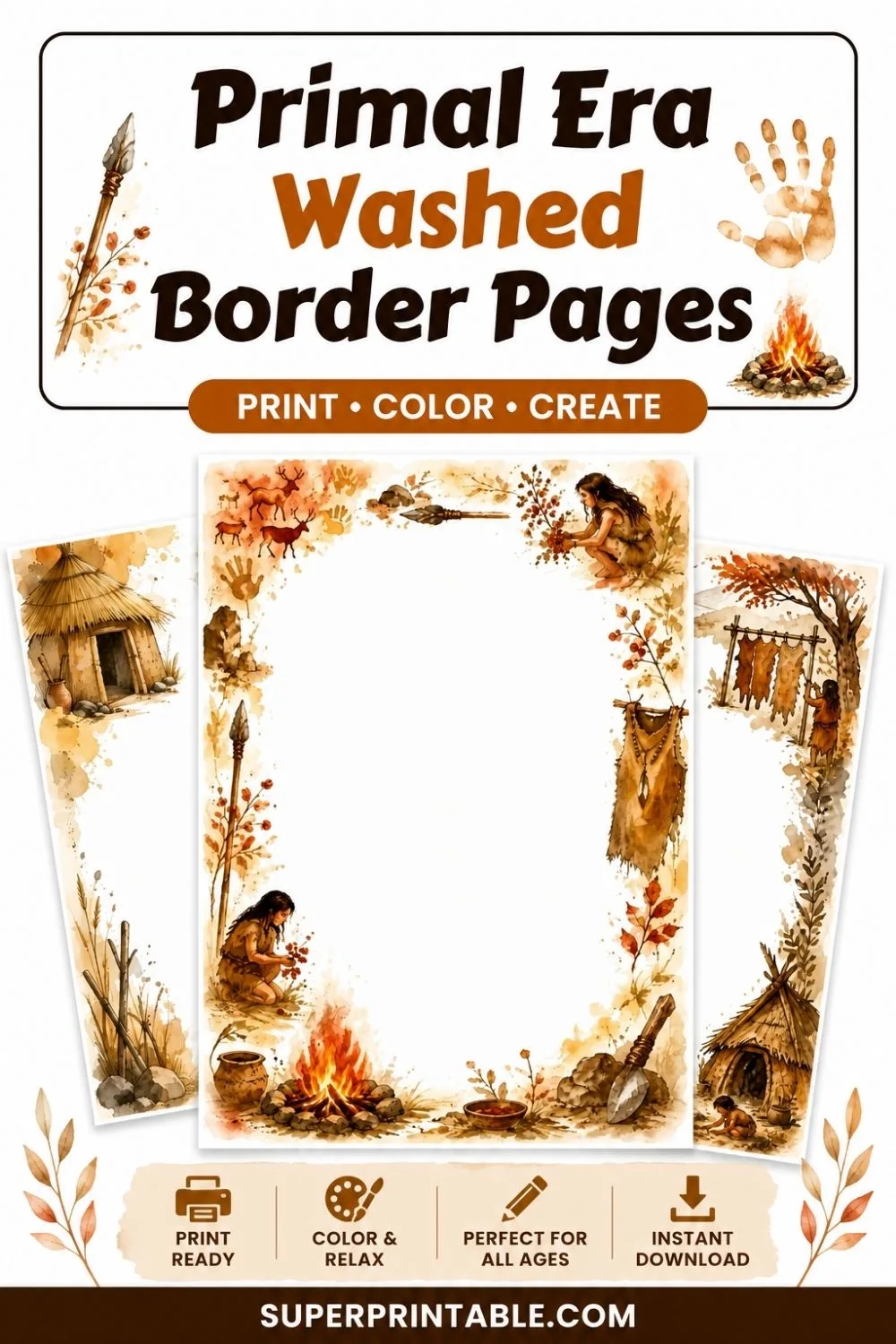 18+ Primal Era Washed Border Pages Pinterest Image