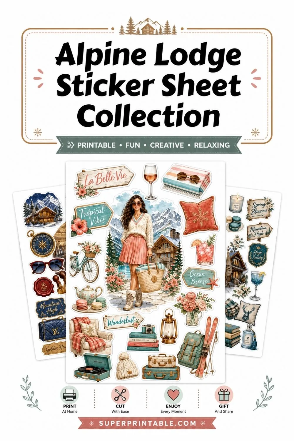 20 Alpine Lodge Sticker Sheet Collection Pinterest Image
