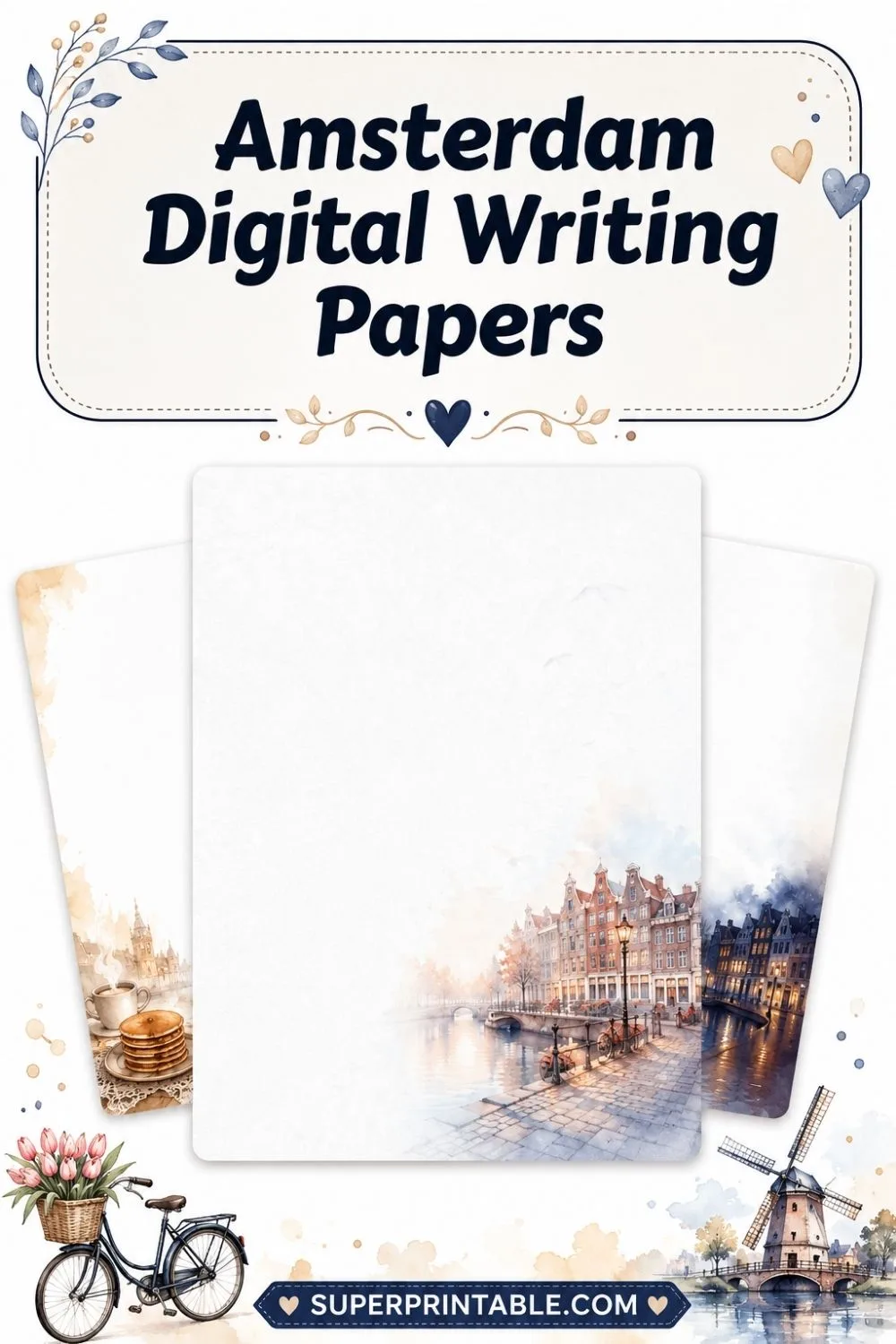 20 Amsterdam Digital Writing Papers Pinterest Image