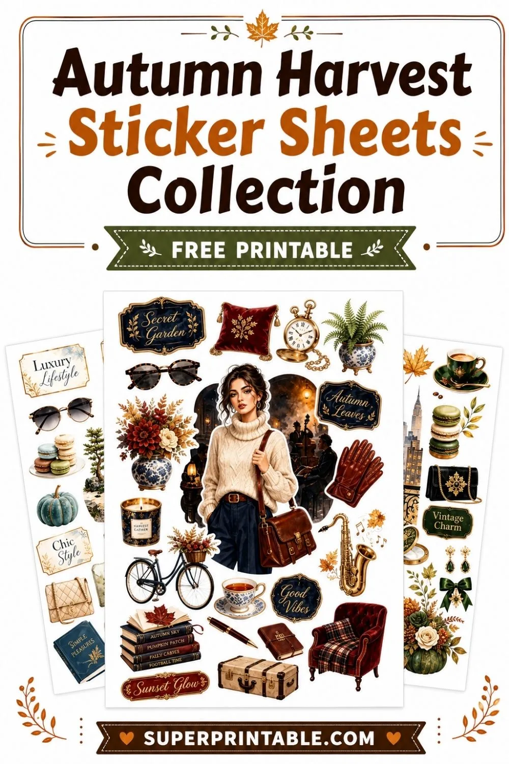20+ Autumn Harvest Sticker Sheets Collection Pinterest Image
