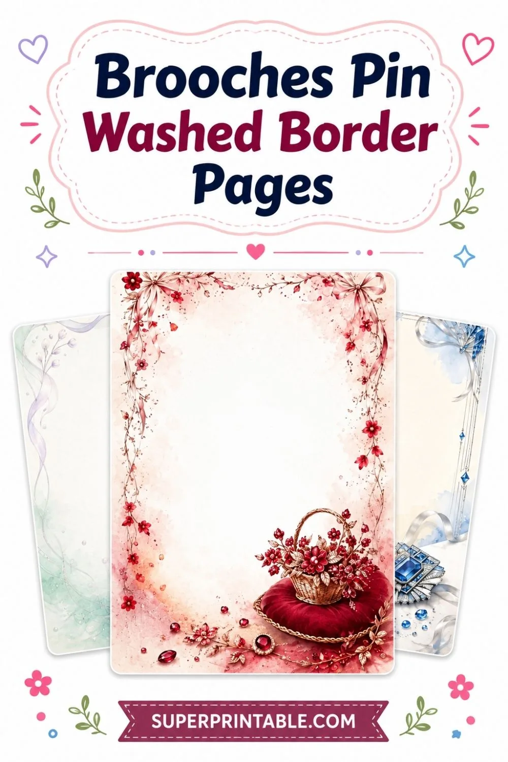 20 Brooches Pin Washed Border Pages Pinterest Image
