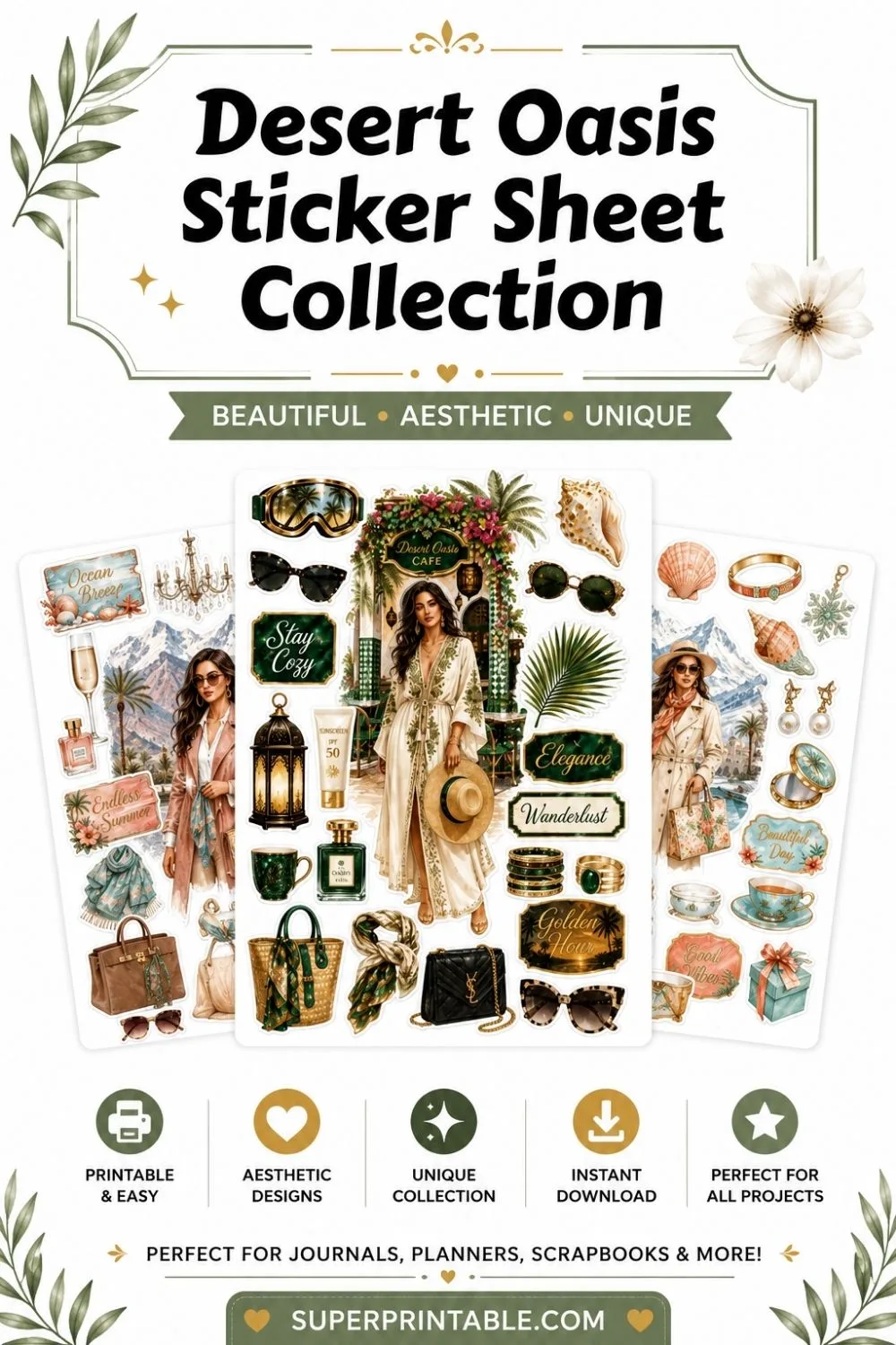 20 Desert Oasis Sticker Sheet Collection Pinterest Image