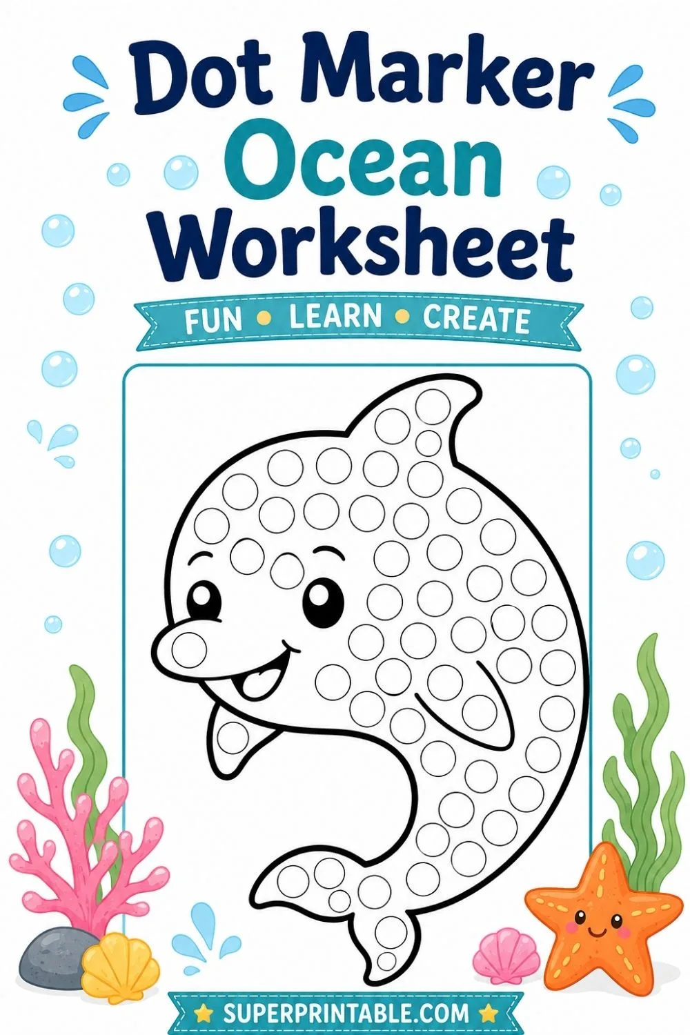20 Dot Marker Ocean Worksheet Pinterest Image