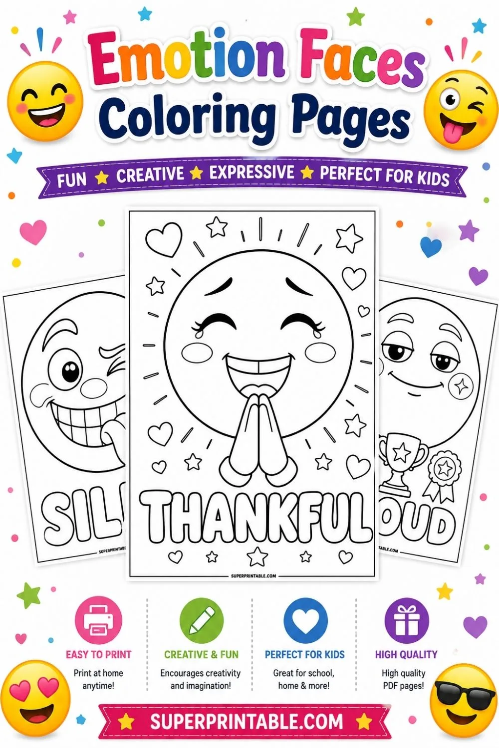 20+ Emotion Faces Coloring Pages Pinterest Image