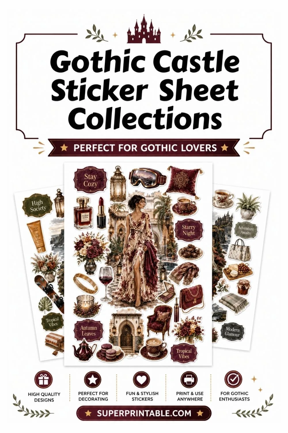 20 Gothic Castle Sticker Sheet Collections Pinterest Image