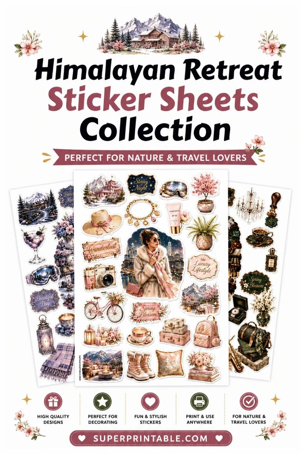 20 Himalayan Retreat Sticker Sheets Collection Pinterest Image