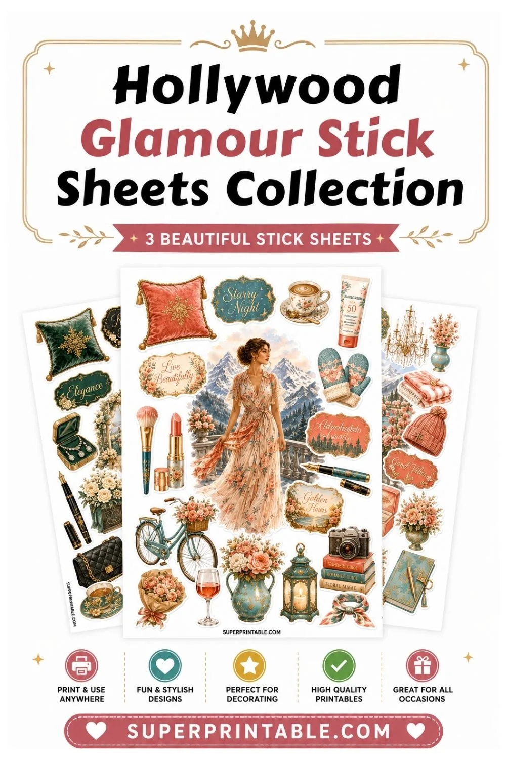 20 Hollywood Glamour Stick Sheets Collection Pinterest Image