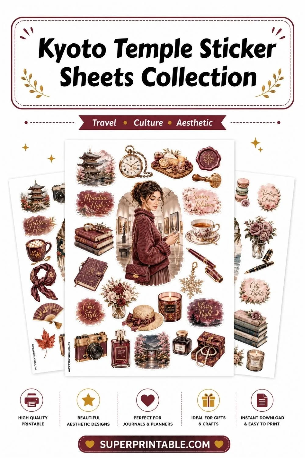 20 Kyoto Temple Sticker Sheets Collection Pinterest Image