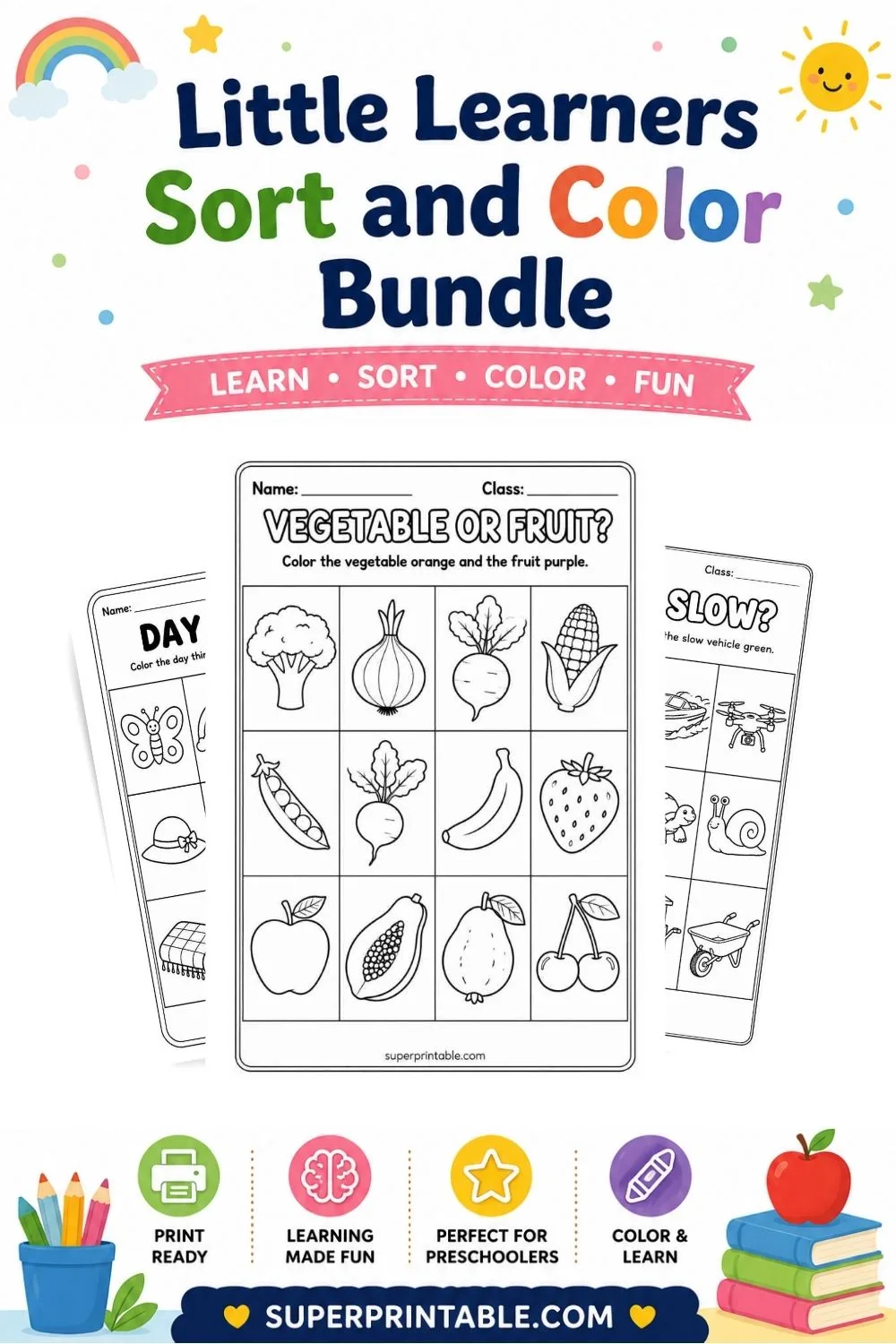 20+ Little Learners Sort and Color Bundle Pinterest Image
