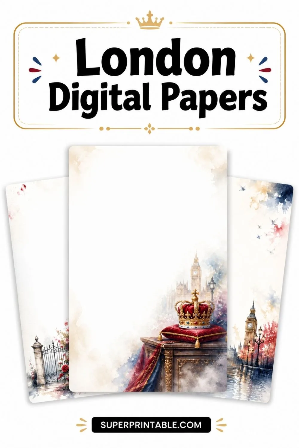 20 London Digital Papers Pinterest Image