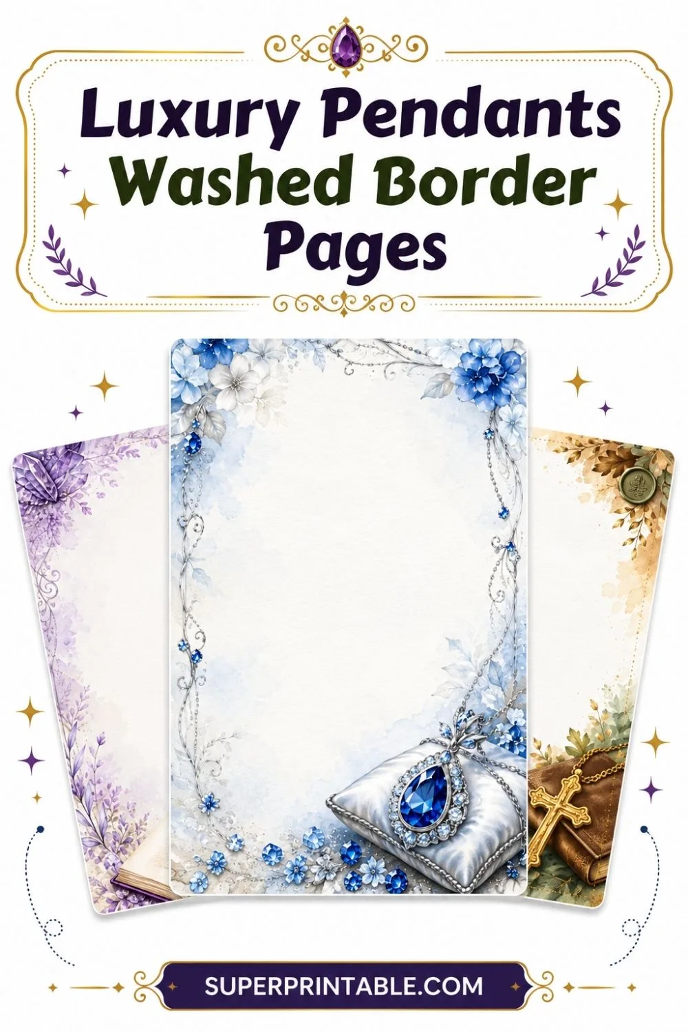 20 Luxury Pendants Washed Border Pages Pinterest Image