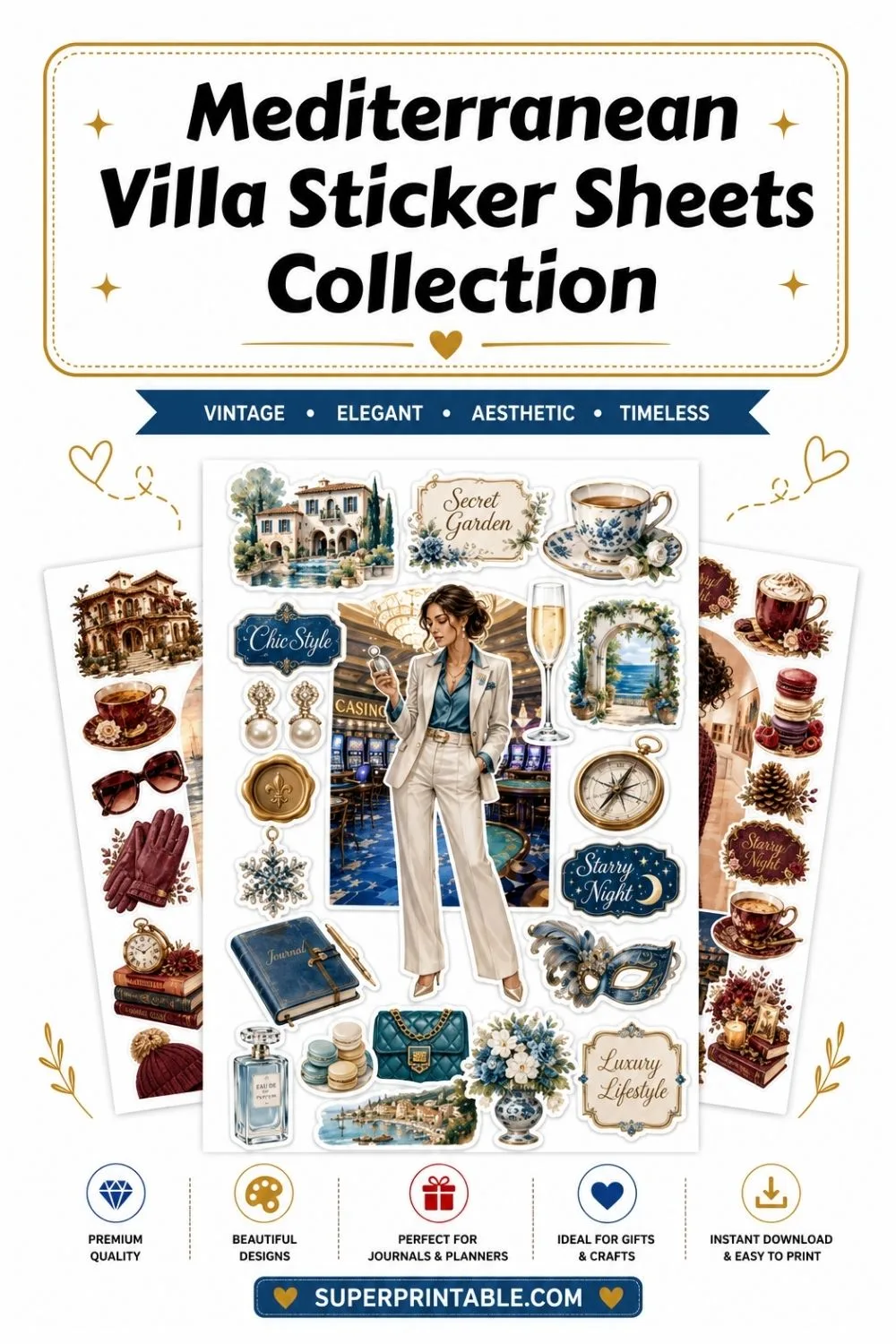 20 Mediterranean Villa Sticker Sheets Collection Pinterest Image