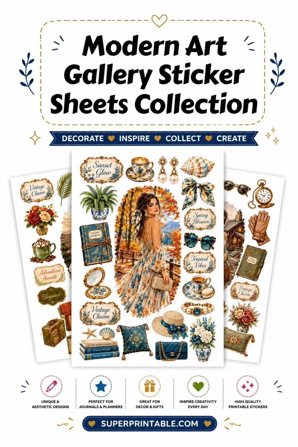 20 Modern Art Gallery Sticker Sheets Collection Pinterest Image