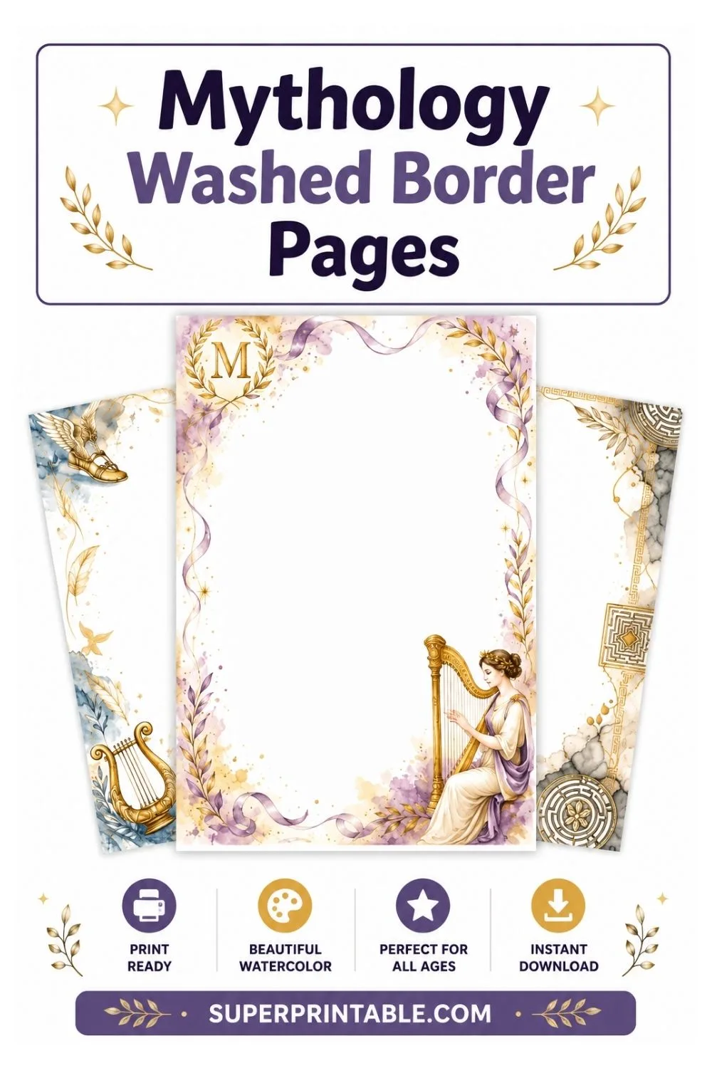 20+ Mythology Washed Border Pages Pinterest Image