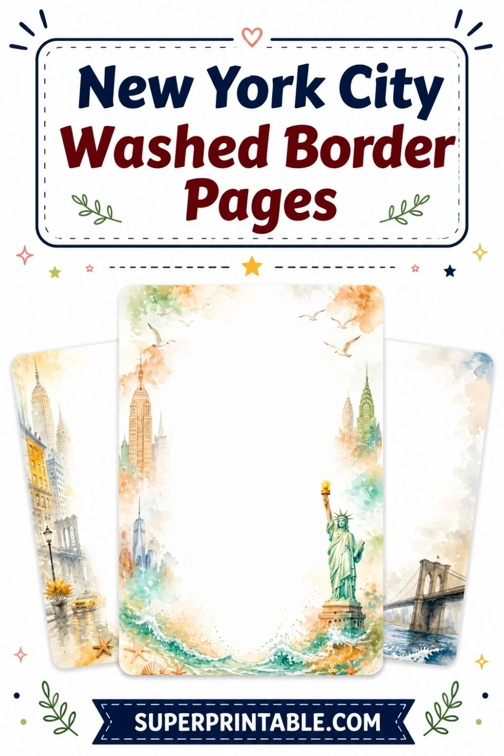20 New York City Washed Border Pages Pinterest Image