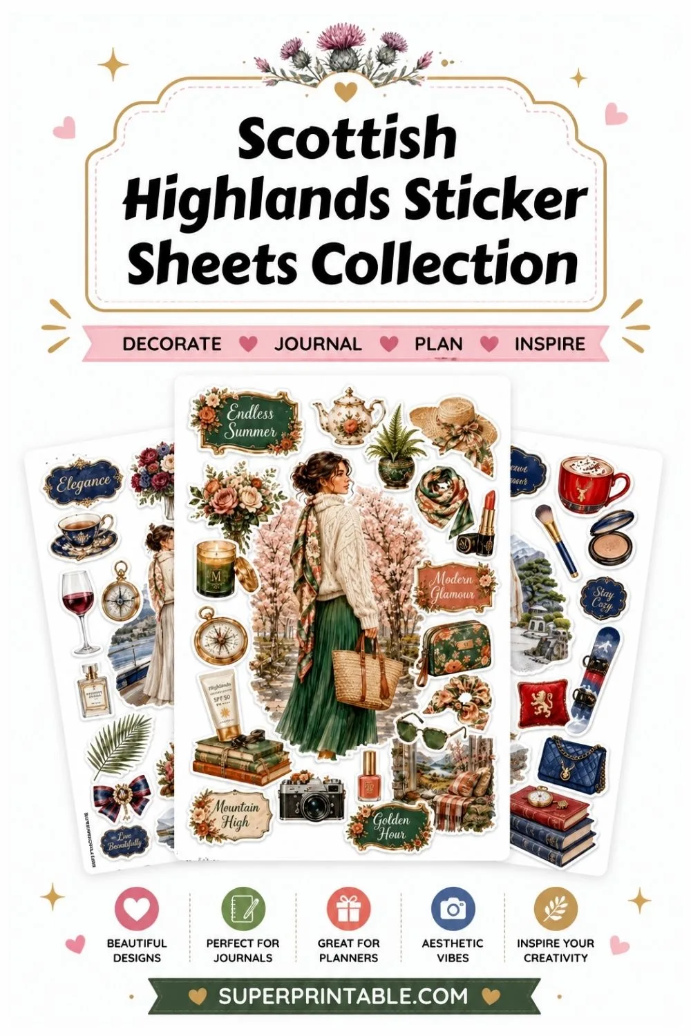 20+ Scottish Highlands Sticker Sheets Collection Pinterest Image