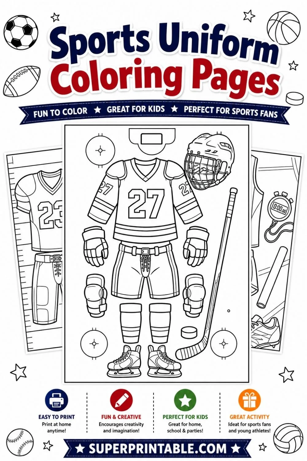 20 Sports Uniform Coloring Pages Pinterest Image