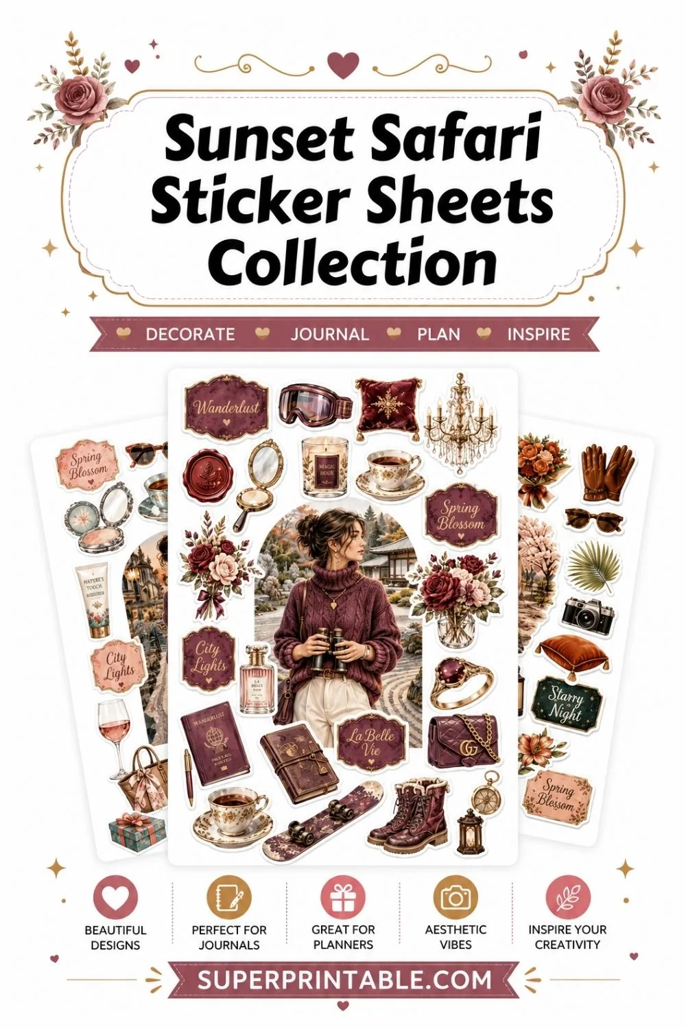 20 Sunset Safari Sticker Sheets Collection Pinterest Image