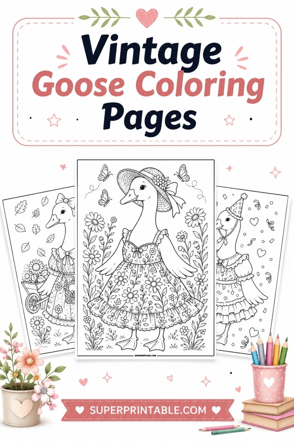 20 Vintage Goose Coloring Pages Pinterest Image