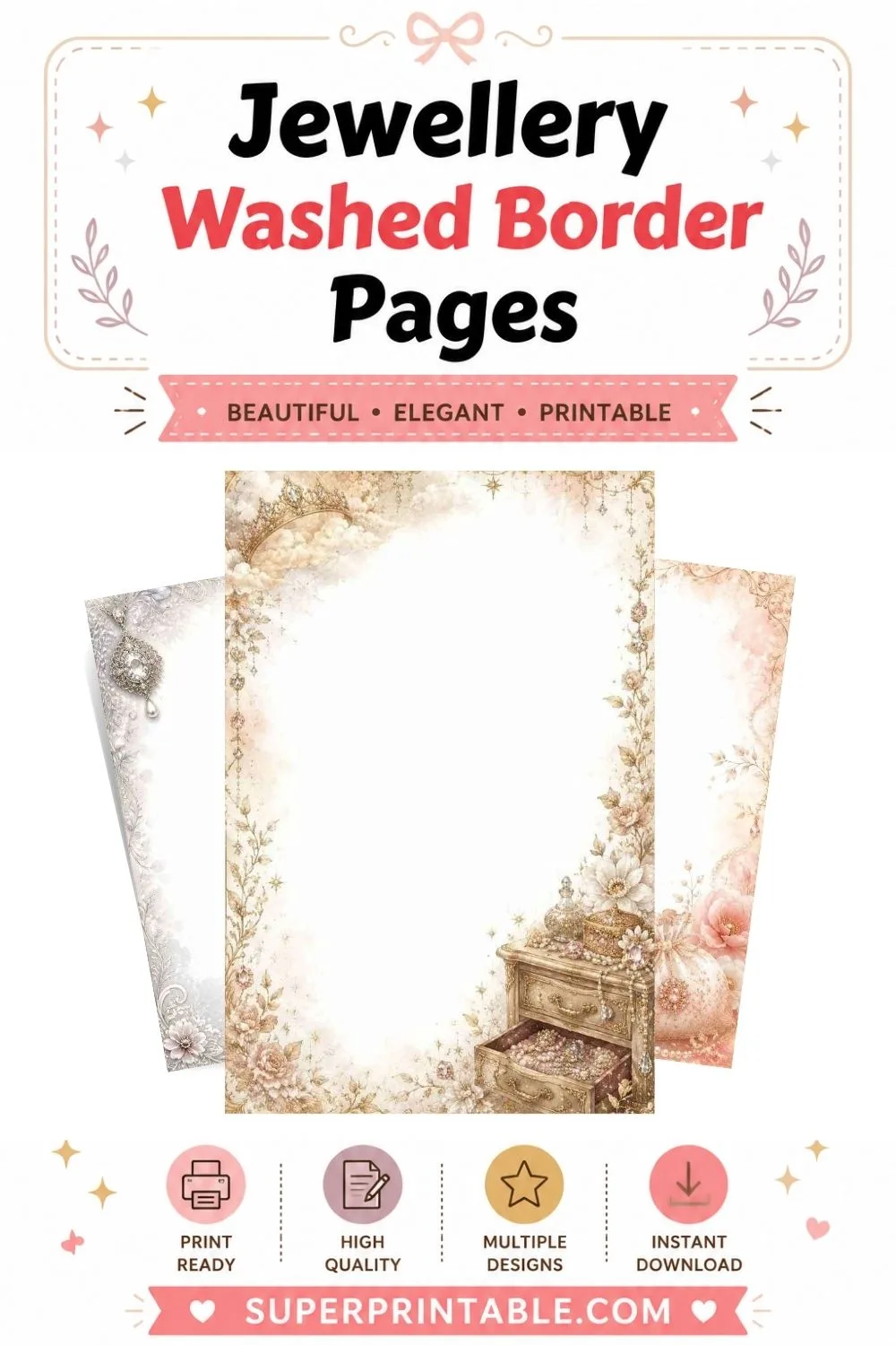 25+ Jewellery Washed Border Pages Pinterest Image