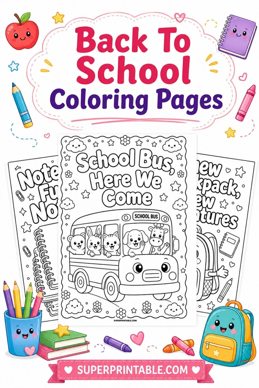 30+ Back To School Coloring Pages Pinterest Image