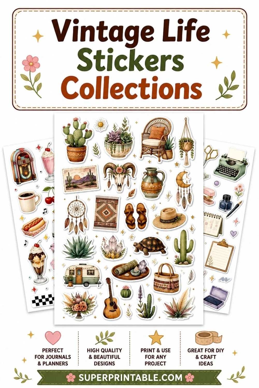 30 Vintage Life Stickers Collections Pinterest Image