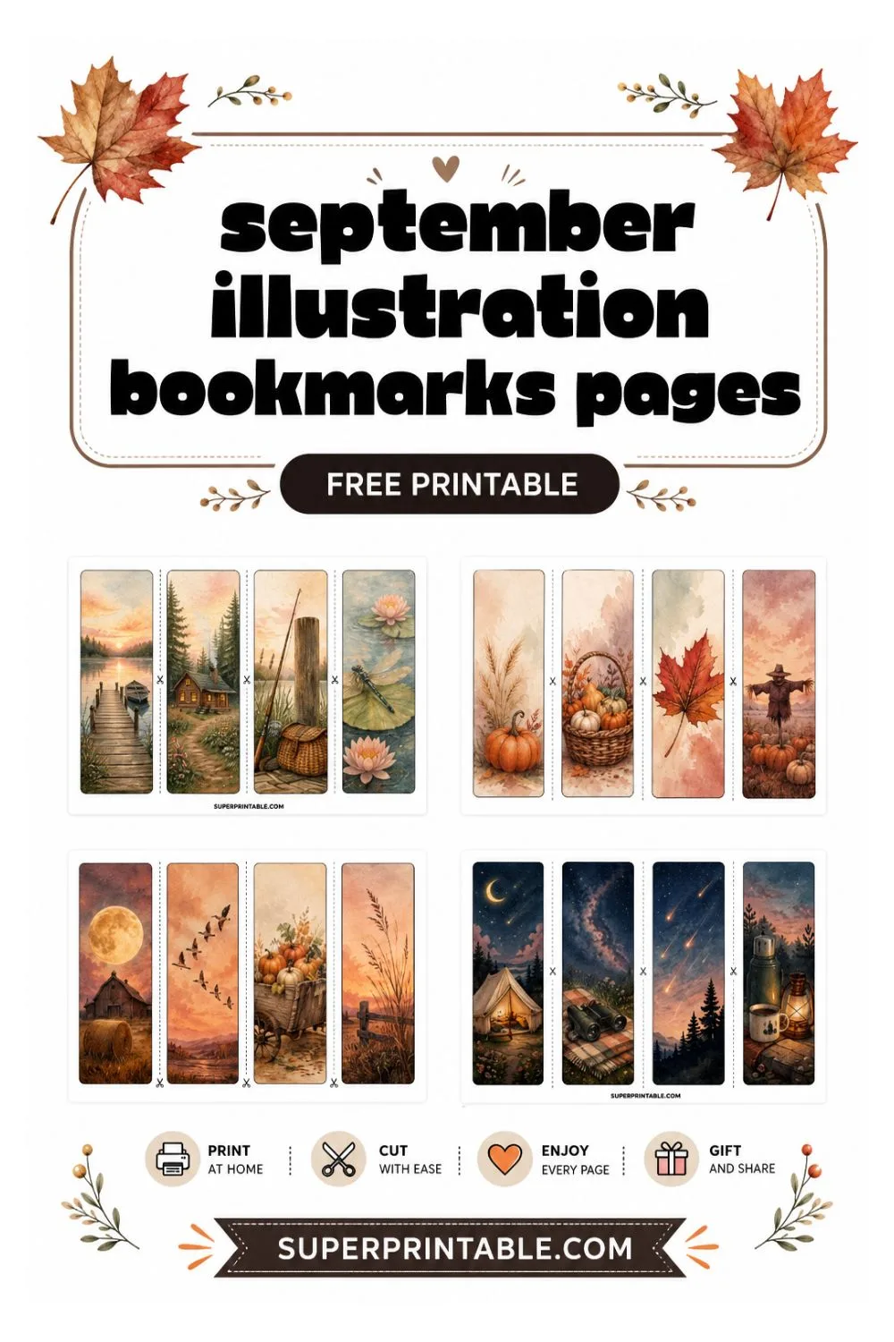 60 September Illustration Bookmarks Pages Pinterest Image