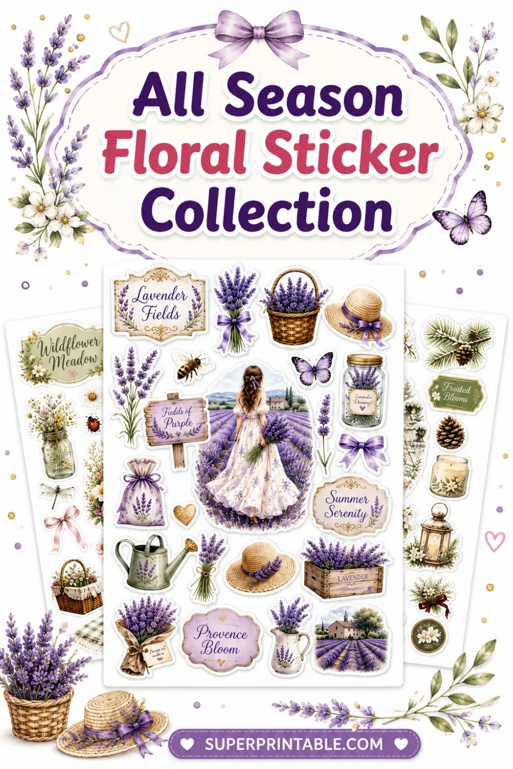All Season Floral Sticker Collection Pinterest Image