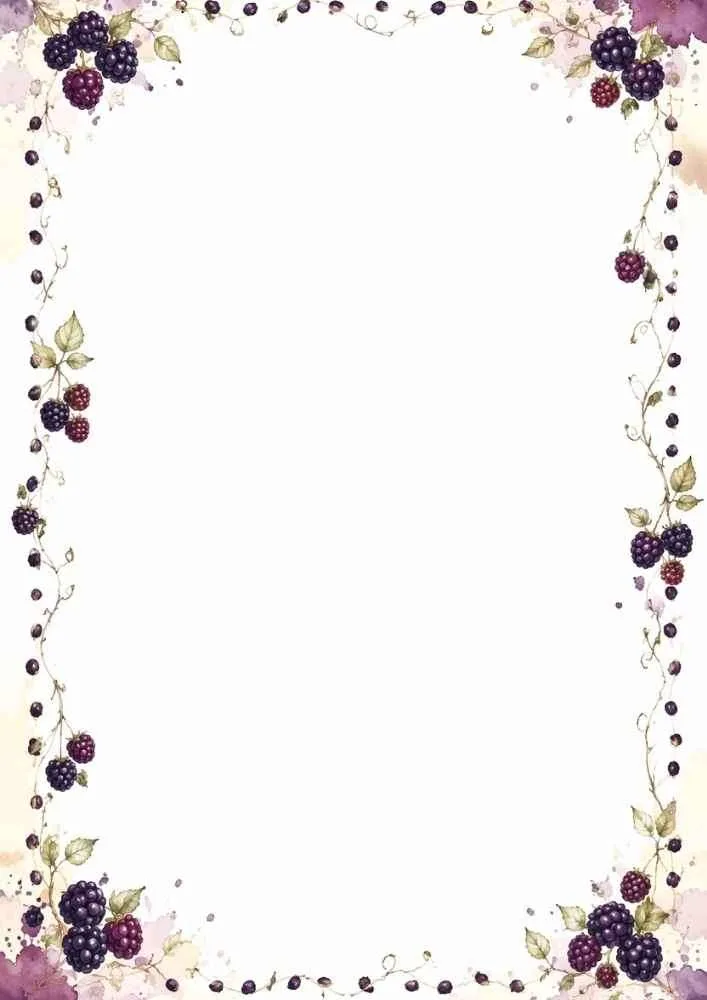 Blackberry vine border with a blank center.
