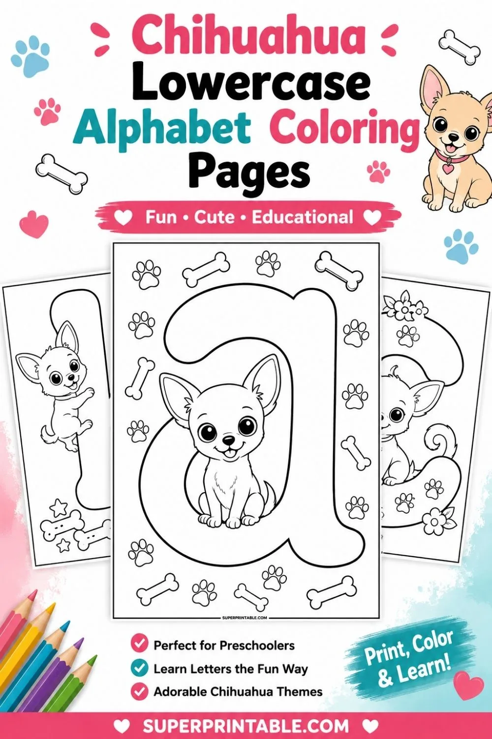 Chihuhaha Lowercase Alphabet Coloring Pages Pinterest Image