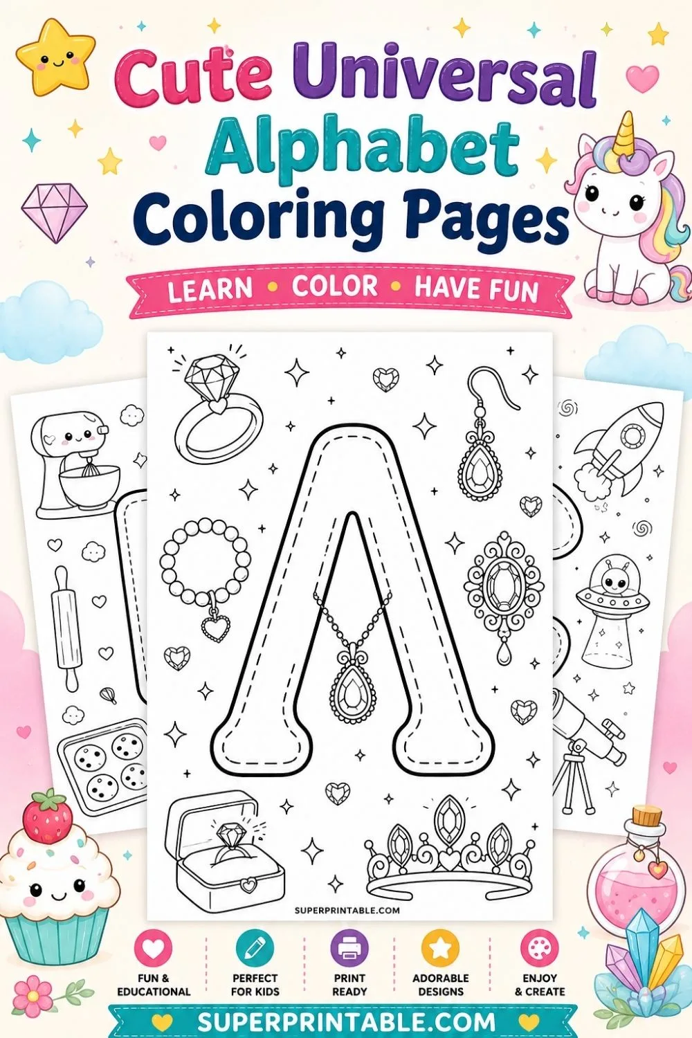 Cute Universal Numbers Coloring Pages Pinterest Image