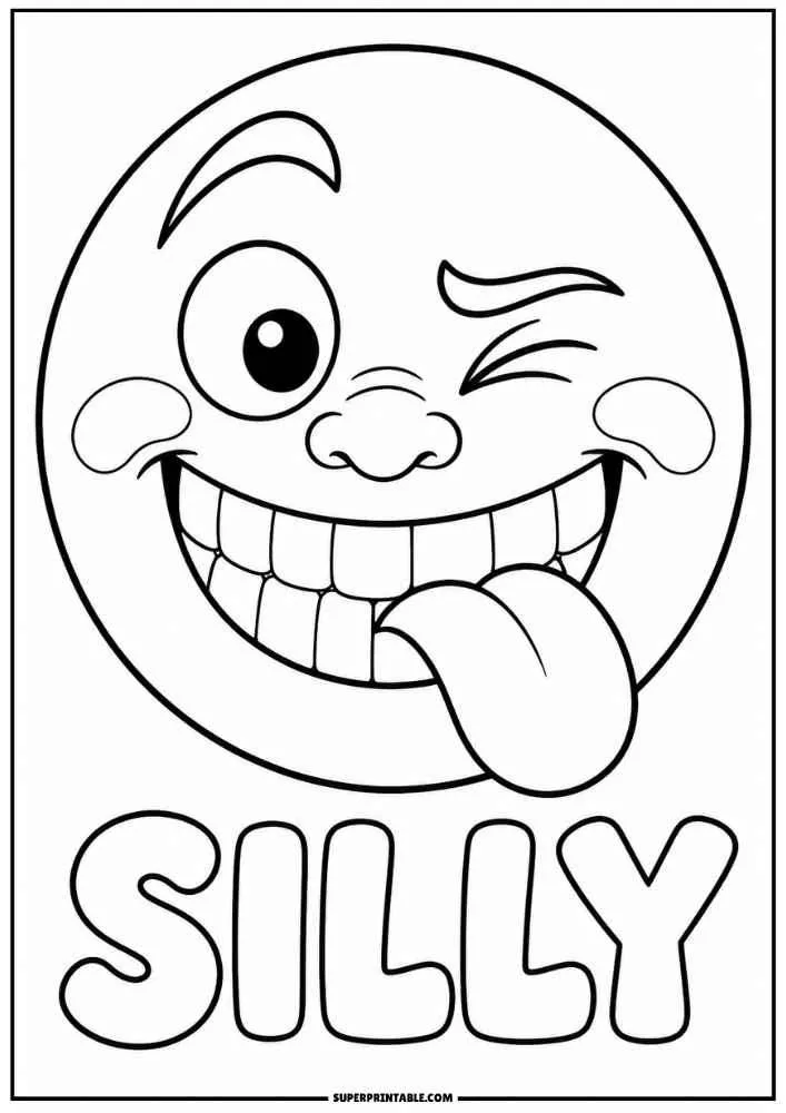 Winking emoji with tongue out and the word Silly.