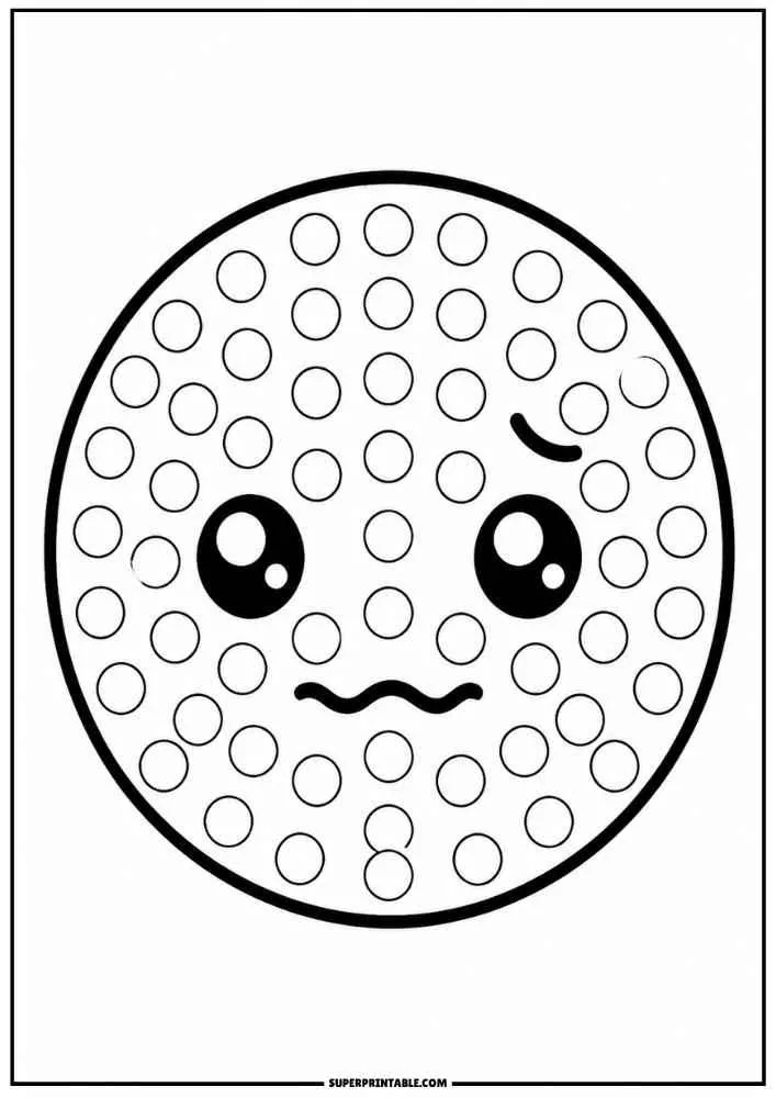 Nervous emoji with dot marker circles, border, and SuperPrintable.com text.