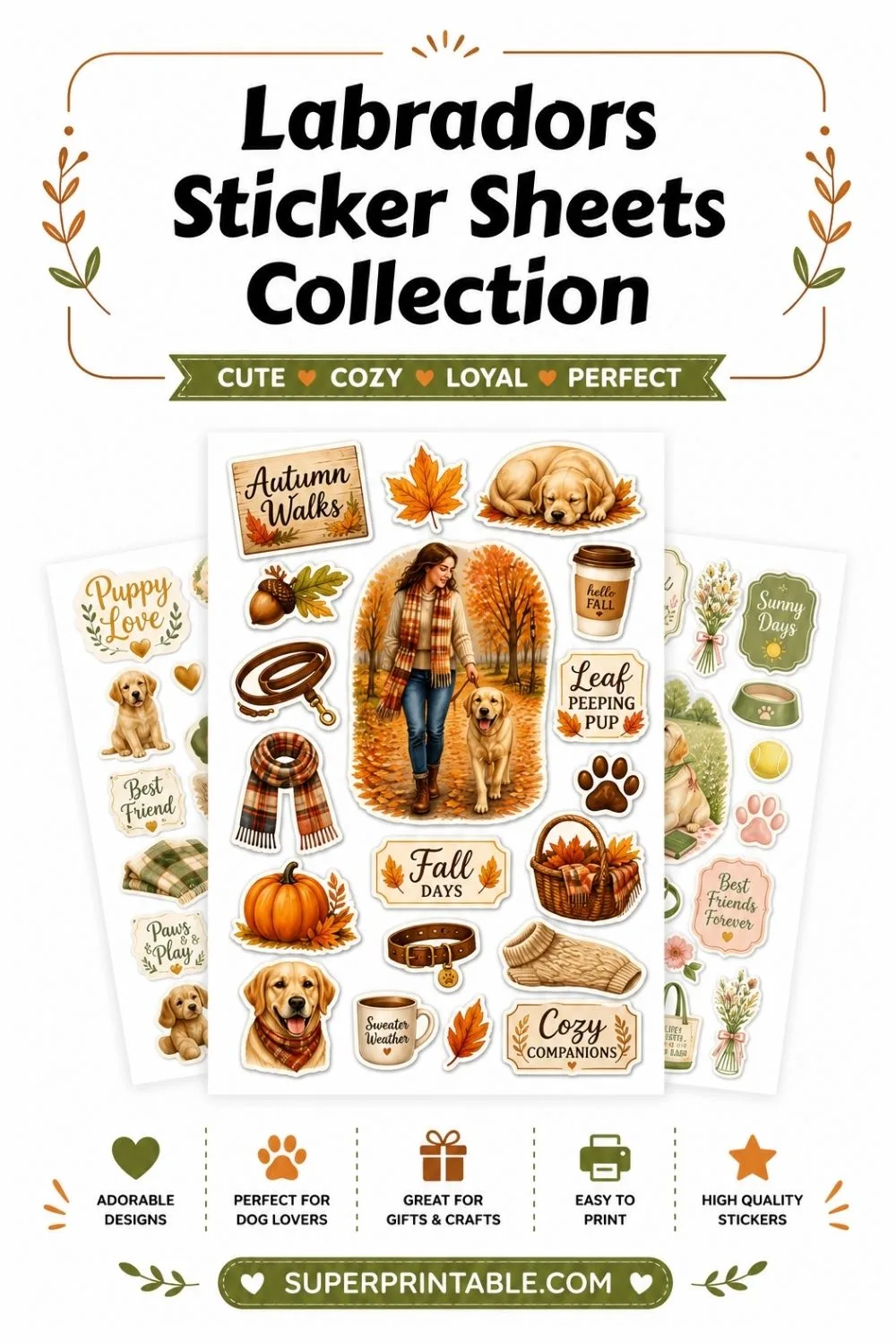 Labradors Sticker Sheets Collection Pinterest Image
