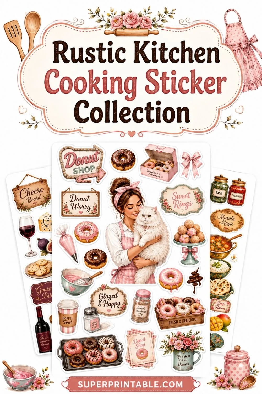 Rustic Kitchen Cooking Sticker Collection Pinterest Image
